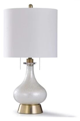Stylecraft White Nova/Antique Brass Table Lamp 1 Stylecraft White Nova/Antique Brass Table Lamp