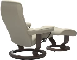 Stressless® By Ekornes® Opal Light Grey Small All Leather Recliner With Footstool -Furniture comprehensive store 9874b08e c843 44bd b36c c5fef947fa90