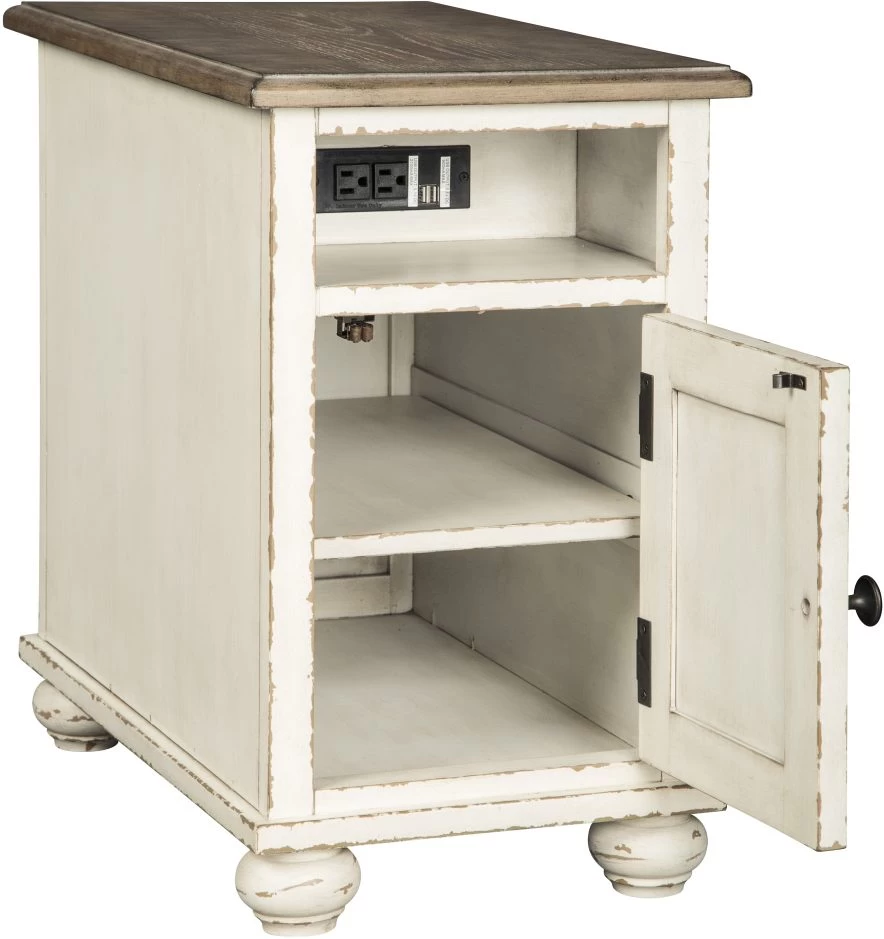 Signature Design By Ashley® Realyn White/Brown Chairside End Table 2 Signature Design By Ashley® Realyn White/Brown Chairside End Table - Image 2