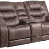 Moto Motion Brentwood Walnut Power Reclining Console Loveseat
