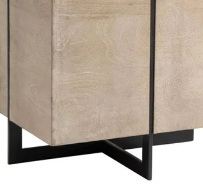 Crestview Collection Bengal Manor Nickel And Acacia Wood White Wash Finish Rectangle Squares End Table 3 Crestview Collection Bengal Manor Nickel And Acacia Wood White Wash Finish Rectangle Squares End Table - Image 3