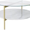 Signature Design By Ashley® Wynora White/Gold Round Coffee Table
