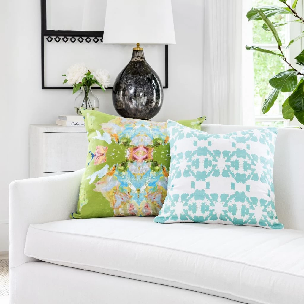 Laura Park Designs Stained Glass Green 22" X 22" Pillow 2 Laura Park Designs Stained Glass Green 22" X 22" Pillow - Image 2