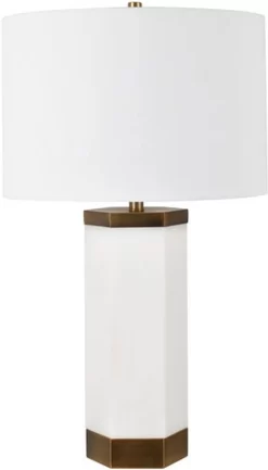 Crestview Collection Morrison Alabaster/Antique Brass Table Lamp