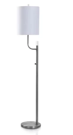 StyleCraft Brushed Steel Floor Lamp