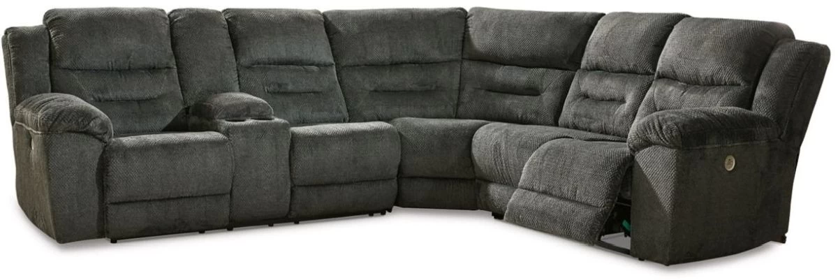 Signature Design By Ashley® Nettington 3-Piece Smoke Left-Arm Facing Power Reclining Sectional With Console 2 Signature Design By Ashley® Nettington 3-Piece Smoke Left-Arm Facing Power Reclining Sectional With Console - Image 2