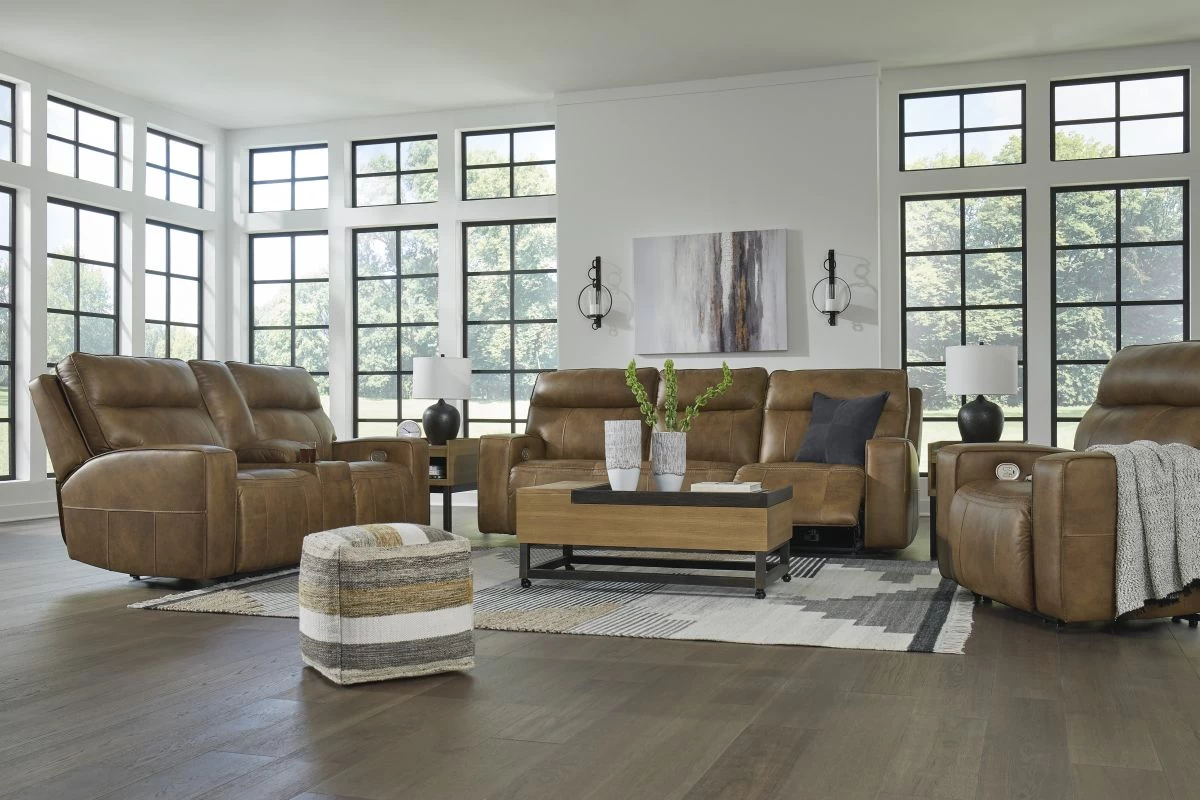 Signature Design By Ashley® Game Plan Caramel Power Reclining Loveseat 5 Signature Design By Ashley® Game Plan Caramel Power Reclining Loveseat - Image 5