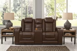 Signature Design By Ashley® Backtrack Chocolate Leather Power Reclining Loveseat/Console/Adjustable Headrest 22 Signature Design By Ashley® Backtrack Chocolate Leather Power Reclining Loveseat/Console/Adjustable Headrest -Furniture comprehensive store a322d31d 29fd 4dea 939a a970b83b3949
