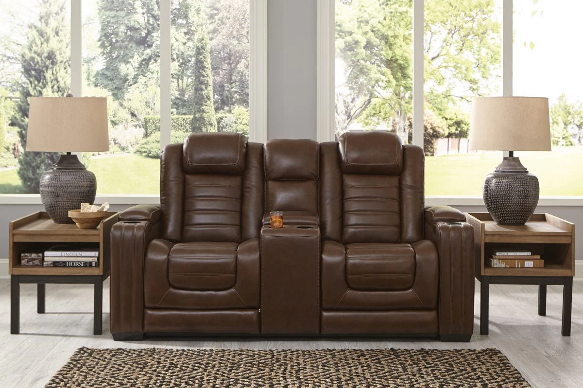 Signature Design By Ashley® Backtrack Chocolate Leather Power Reclining Loveseat/Console/Adjustable Headrest 11 Signature Design By Ashley® Backtrack Chocolate Leather Power Reclining Loveseat/Console/Adjustable Headrest - Image 11