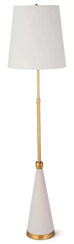 Regina Andrew Juniper Cast White/Gold-Leaf Floor Lamp