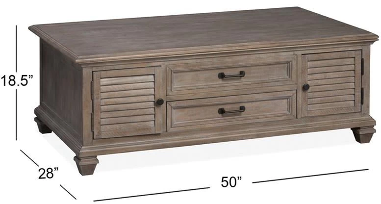 Magnussen Home® Lancaster Dovetail Grey Lift Top Storage Cocktail Table 8 Magnussen Home® Lancaster Dovetail Grey Lift Top Storage Cocktail Table - Image 8