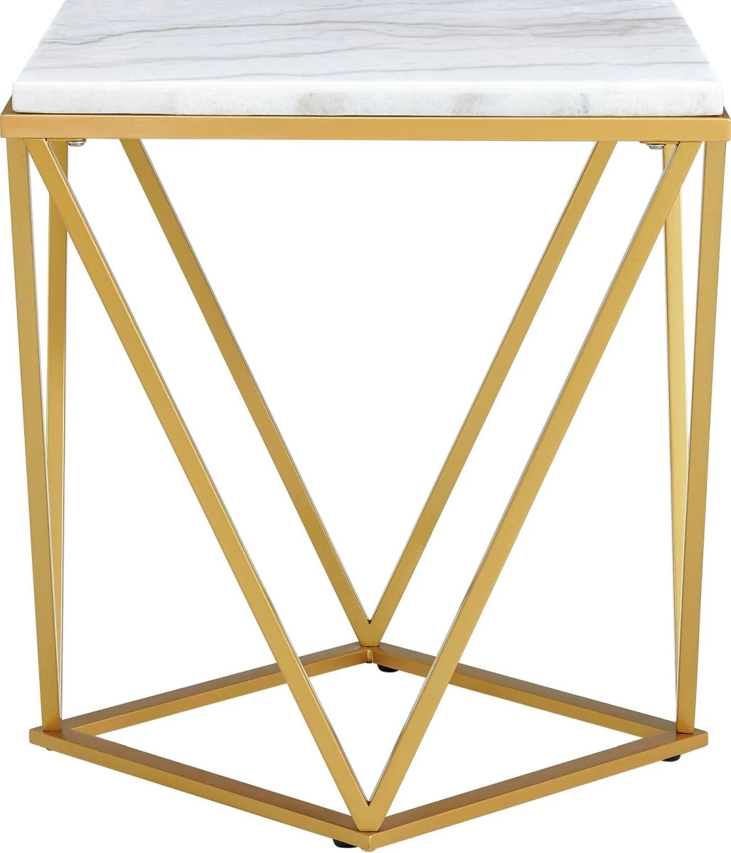 Elements International Riko Marble/Gold End Table 2 Elements International Riko Marble/Gold End Table - Image 2