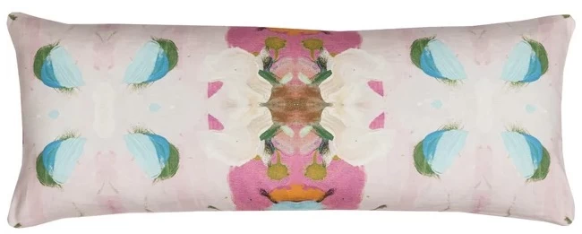 Laura Park Designs Monet's Garden Pink 14" X 36" Bolster Pillow 1 Laura Park Designs Monet's Garden Pink 14" X 36" Bolster Pillow