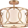 Elk Home Ringlets Matte Gold 16" Semi Flush Mount Light