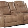 Elements International Falcon Stone Motion Loveseat With Console