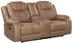 Elements International Falcon Stone Motion Loveseat With Console