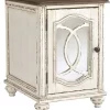 Signature Design By Ashley® Realyn White/Brown Cabinet Door Chairside End Table