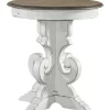 Liberty Magnolia Manor Antique White/Weathered Bark Round End Table