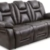 Steve Silver Co. Oportuna Coffee Dual-Power Reclining Sofa With Drop-Down Table