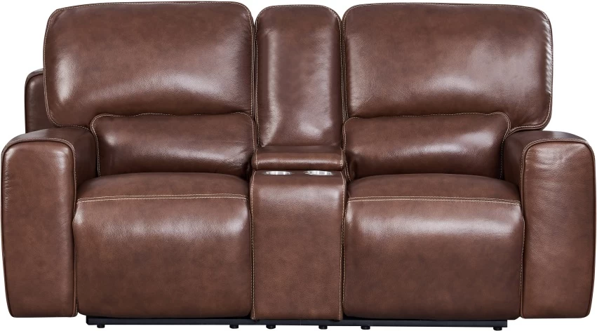 Leather Italia™ Georgetowne Broadway Brown Power Console Loveseat 2 Leather Italia™ Georgetowne Broadway Brown Power Console Loveseat - Image 2