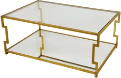 Zeugma Imports Gold Rectangular Coffee Table -Furniture comprehensive store b0553807 c40b 4bdc 85c3 8ca3a031b319