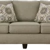 Fusion Furniture Crossroads Mink Brown Stationary Sofa