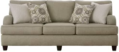 Fusion Furniture Crossroads Mink Brown Stationary Sofa