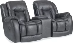 HomeStretch Renegade Grey Rocking Reclining Console Loveseat