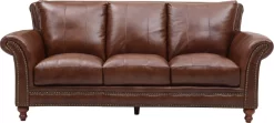 Leather Italia™ Georgetowne Butler Brown Sofa