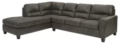 Signature Design By Ashley® Navi 2-Piece Smoke Right-Arm Facing Sectional With Chaise