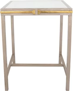 Zeugma Imports Champagne/Gold Leaf Side Table