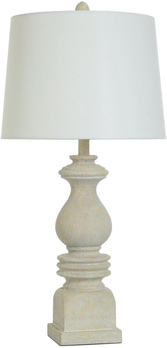 Stylecraft Resin White Table Lamp 2 Stylecraft Resin White Table Lamp - Image 2