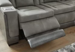 Signature Design By Ashley® Next-Gen DuraPella Two-tone Slate Power Reclining Sofa -Furniture comprehensive store ba87ddca ecf4 4fe3 86cd bf7fa7703f60