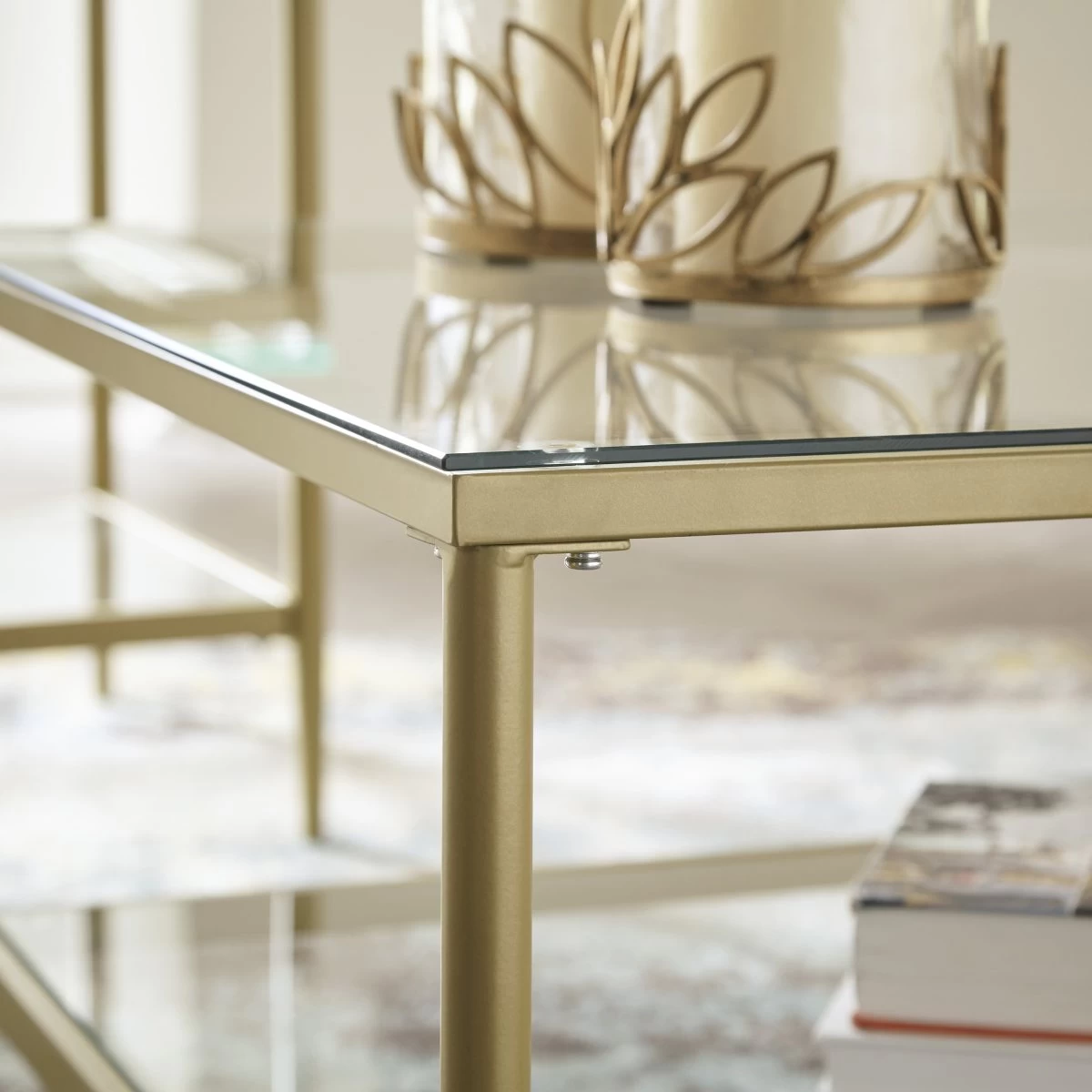 Signature Design By Ashley® Zerika 3-Piece Gold Occasional Table Set 3 Signature Design By Ashley® Zerika 3-Piece Gold Occasional Table Set - Image 3