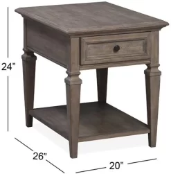 Magnussen Home® Lancaster Dovetail Grey Rectangular End Table -Furniture comprehensive store be4966fa 3c8b 4c09 8575 0d3ca0e1208f
