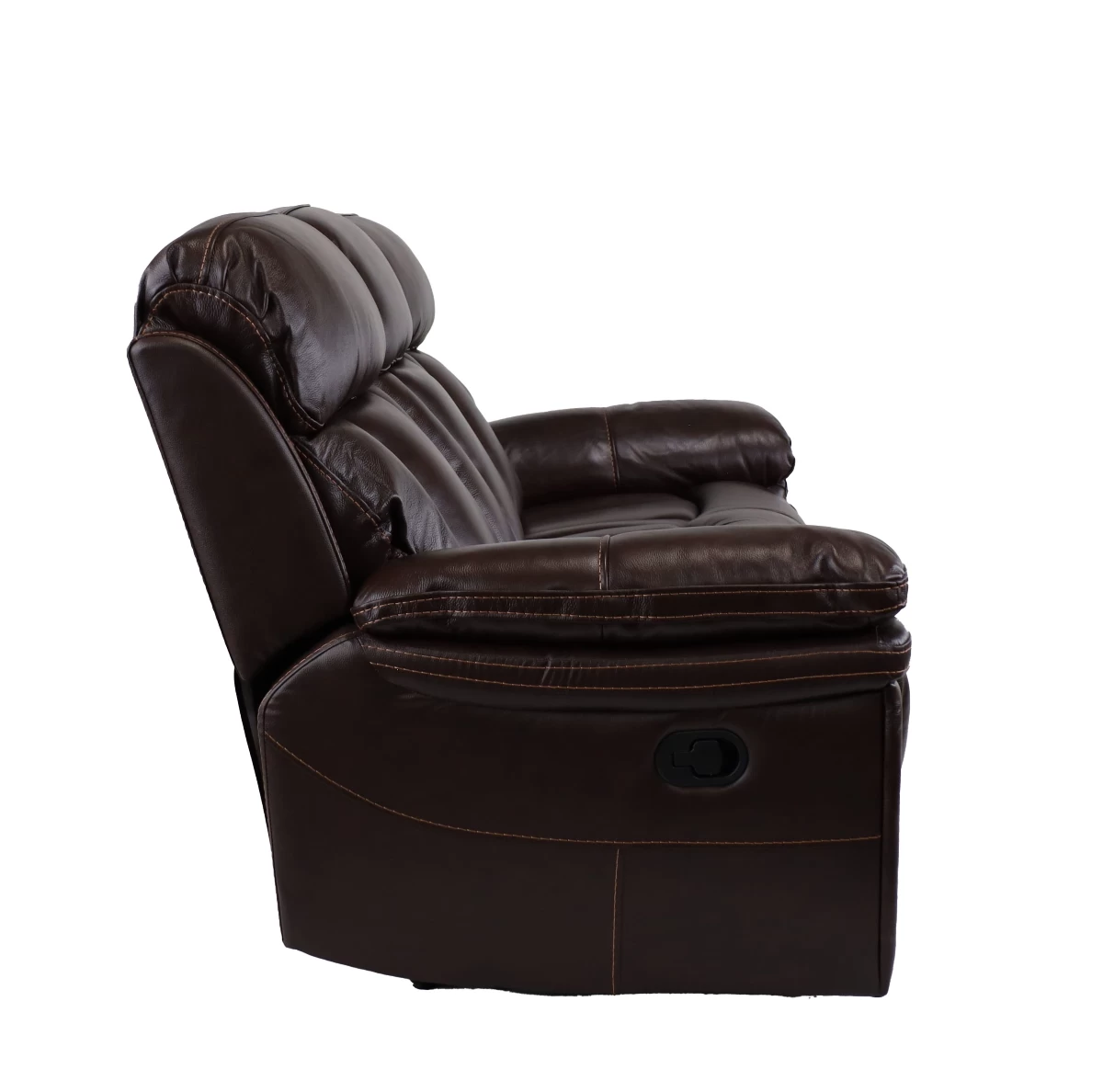 Man Wah Brown Leather Reclining Sofa 4 Man Wah Brown Leather Reclining Sofa - Image 4