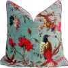 Laura Park Designs Teal Blue 20 X 20 Rajmahal Velvet Pillow