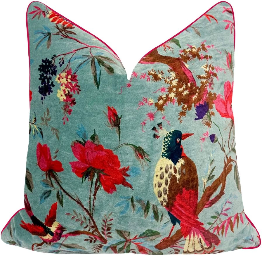 Laura Park Designs Teal Blue 20 X 20 Rajmahal Velvet Pillow 1 Laura Park Designs Teal Blue 20 X 20 Rajmahal Velvet Pillow