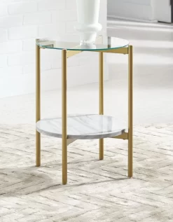Signature Design By Ashley® Wynora White/Gold Round End Table 5 Signature Design By Ashley® Wynora White/Gold Round End Table -Furniture comprehensive store c1a7ec6f 0e99 4df0 9504 68f3c434ea08