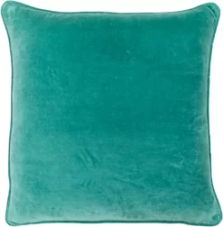 Laura Park Designs Teal Blue Velvet 22" X 22" Toss Pillow