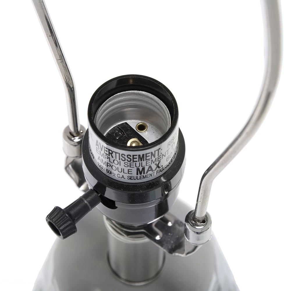 A & B Home Neutral Gray Glaze Table Lamp 5 A & B Home Neutral Gray Glaze Table Lamp - Image 5