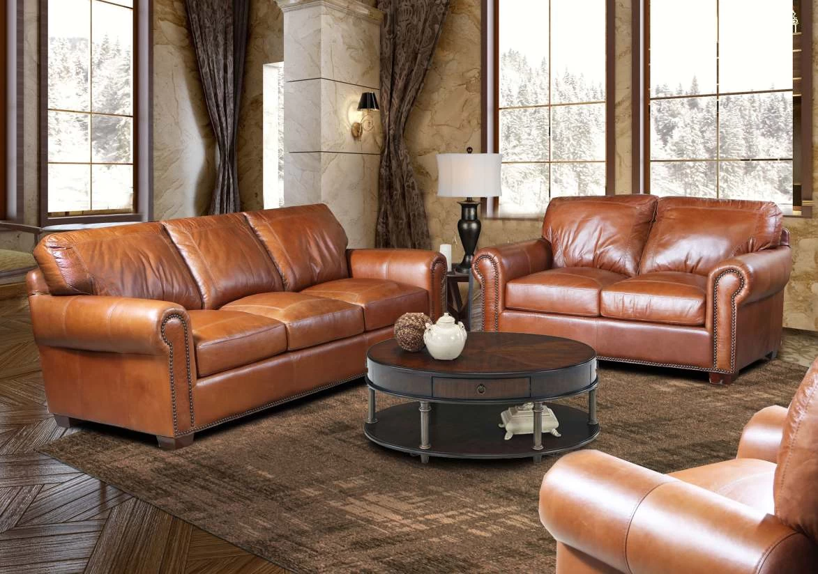 USA Premium Leather Furniture 4950 Saddle Glove All Leather Chair 4 USA Premium Leather Furniture 4950 Saddle Glove All Leather Chair - Image 4