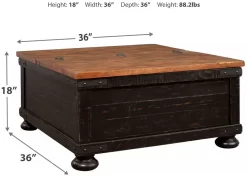 Signature Design By Ashley® Valebeck Two-Tone Square Lift Top Coffee Table -Furniture comprehensive store c75611a3 5bae 45b5 ae42 81facb4ee1c1