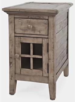 Jofran Inc. Rustic Shores Dark Brown Power Chairside Table