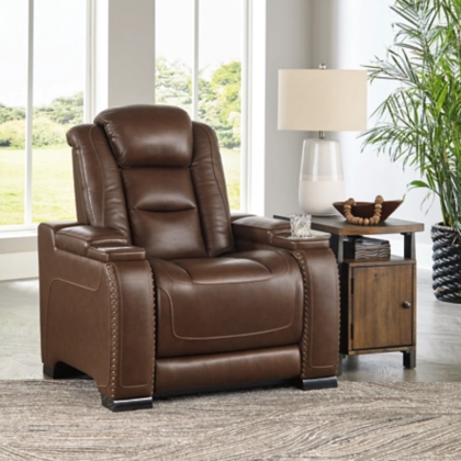 Signature Design By Ashley® The Man-Den Mahogany Leather Power Recliner 9 Signature Design By Ashley® The Man-Den Mahogany Leather Power Recliner - Image 9