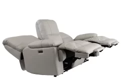 Man Wah Light Grey Leather Power Zero Gravity Reclining Sofa -Furniture comprehensive store c830eb10 9a39 429c a4f9 3721f553a89e