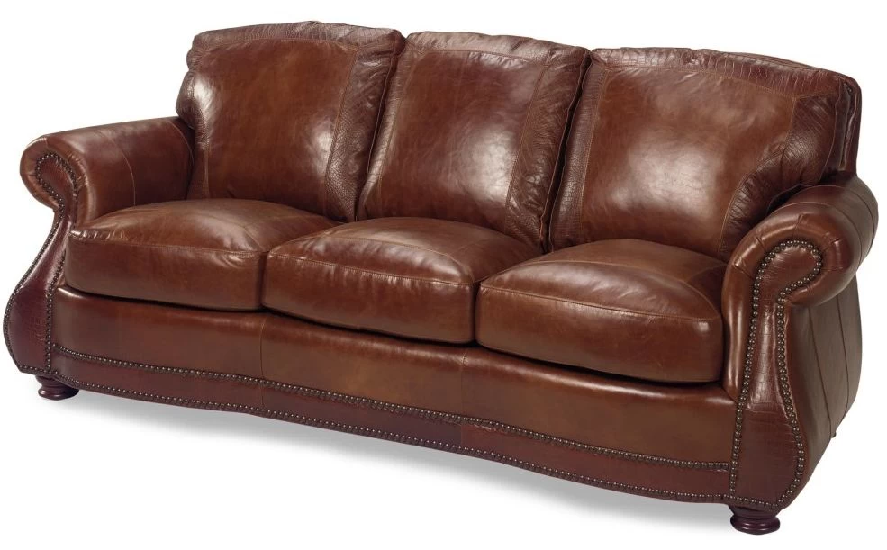 USA Premium Leather Furniture 9055 Brandy Gator All Leather Sofa 2 USA Premium Leather Furniture 9055 Brandy Gator All Leather Sofa - Image 2