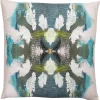 Laura Park Designs Peacock Blue 22" X 22" Throw Pillow