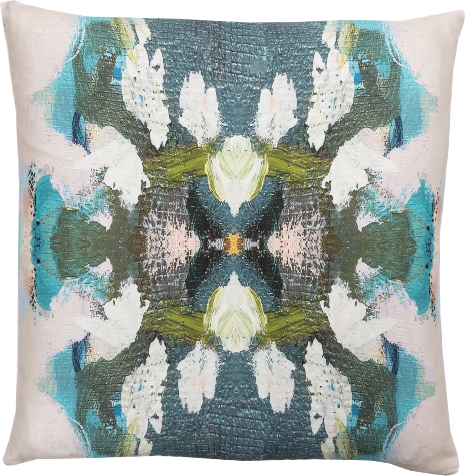 Laura Park Designs Peacock Blue 22" X 22" Throw Pillow 1 Laura Park Designs Peacock Blue 22" X 22" Throw Pillow