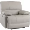 Man Wah Light Grey Leather Power Zero Gravity Recliner